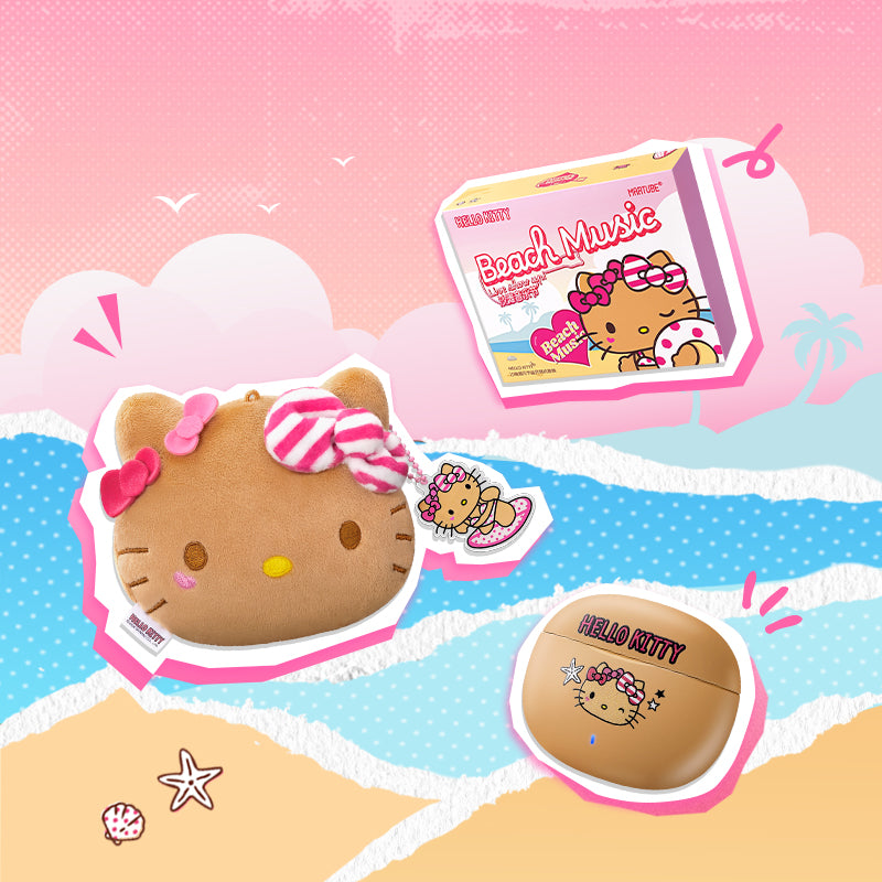 MarTUBE x Sanrio Hello Kitty Hawaii イヤホン MarTUBE®︎ Hello Kitty Beach Music Festival Earphone Set – MarTube