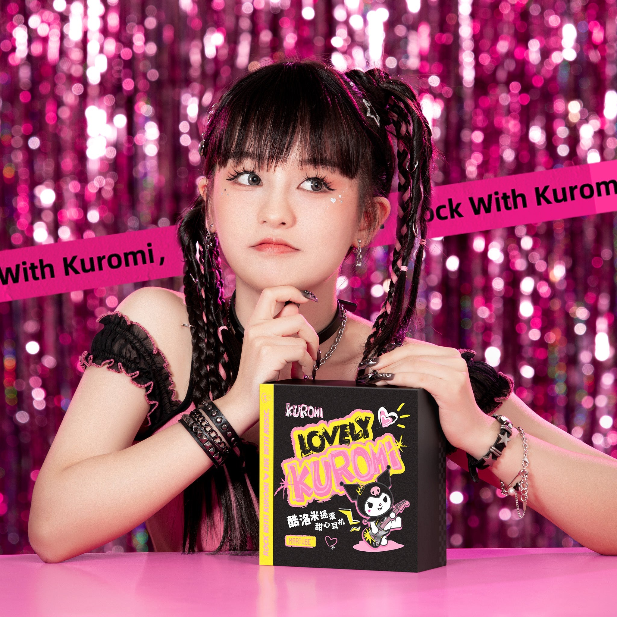 Meromi♡̆̈r MarTUBE®︎ Kuromi Rock Sweetheart Earphone – MarTube